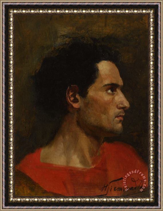 Henryk Hector Siemiradzki Man in Profile Framed Painting