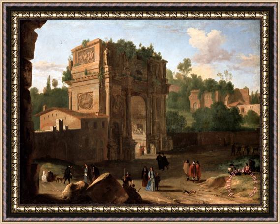 Herman Van Swanevelt The Arch of Constantine, Rome Framed Painting