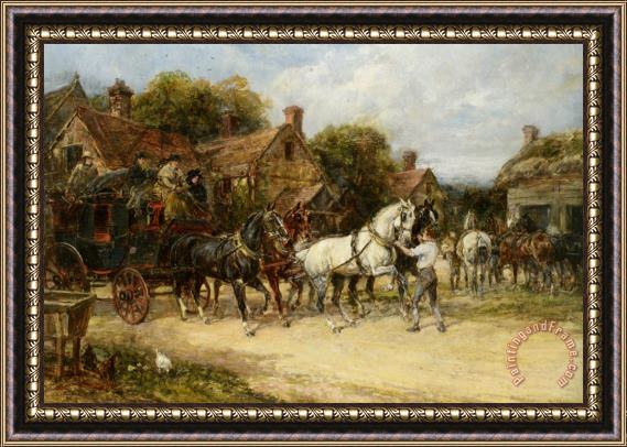 Heywood Hardy Changing Horses Framed Painting
