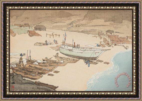 Hiroshi Yoshida Boshu Beach (boshu Kaigan) Framed Painting