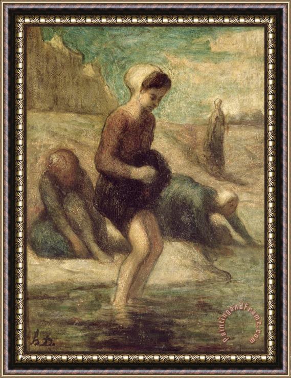 Honore Daumier At the Water's Edge Framed Print