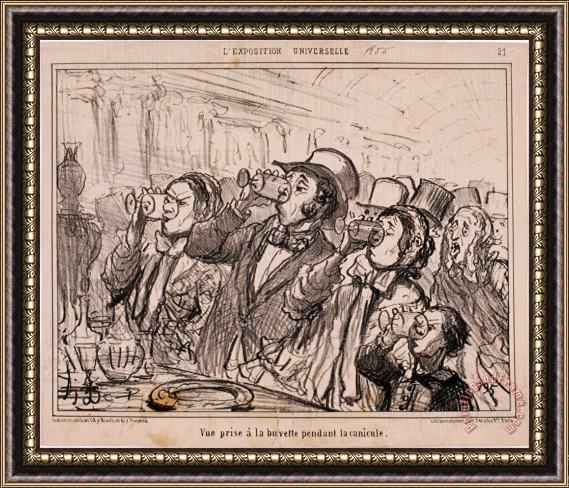 Honore Daumier L'exposition Universelle Vue Prise a La Buvette Pendant La Canicule Framed Print