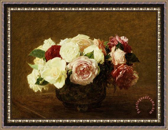 Ignace Henri Jean Fantin-Latour Roses Framed Painting