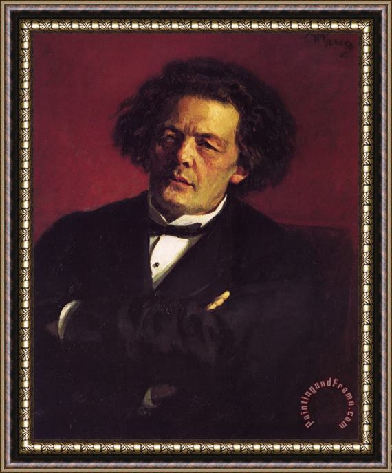 Il'ya Repin Portrait of The Pianist, Conductor, And Composer, Anton Grigorievich Rubinstein Framed Print