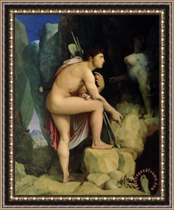 Ingres Oedipus and the Sphinx Framed Print