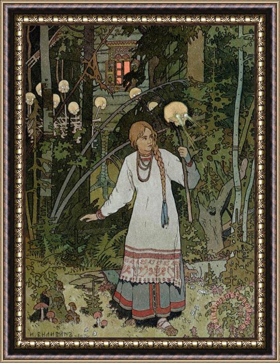 Ivan Bilibin Vassilissa In The Forest Framed Painting