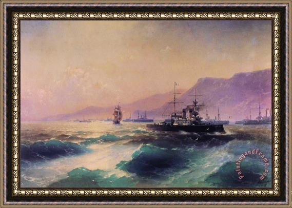 Ivan Constantinovich Aivazovsky Gunboat Off Crete Framed Painting