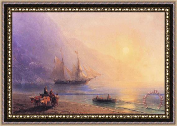 Ivan Constantinovich Aivazovsky Loading Provisions Off The Crimean Coast Framed Print