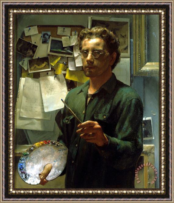 Jacob Collins Self Portrait with Palette Framed Print