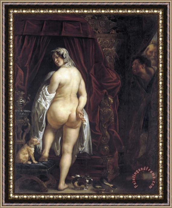Jacob Jordaens The Elder King Candaules of Lydia Showing His Wife to Gyges Framed Print