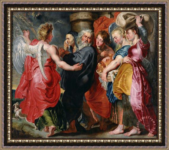 Jacob Jordaens The Flight of Lot And His Family From Sodom (after Rubens) Framed Painting