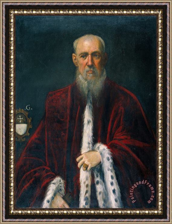 Jacopo Robusti Tintoretto Portrait of The Procurator Alessandro Gritti Framed Painting