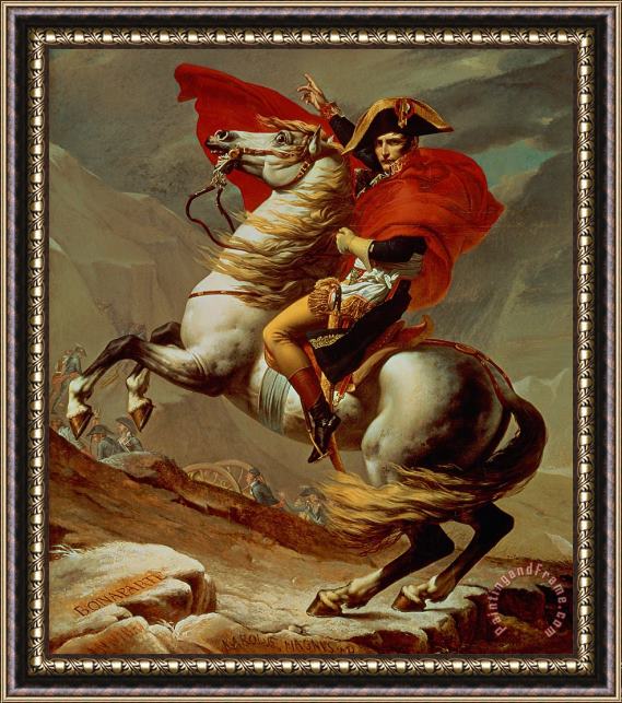 Jacques Louis David Napoleon Crossing the Alps Framed Painting