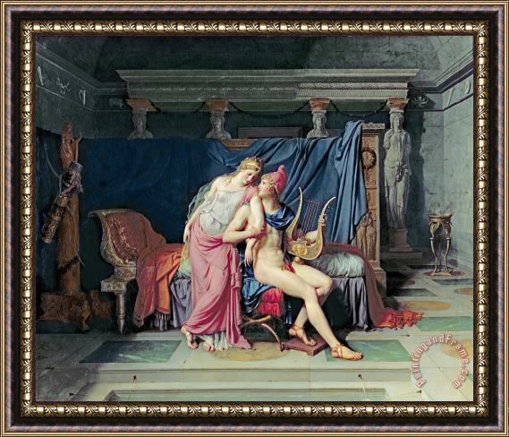Jacques Louis David Paris and Helen Framed Painting