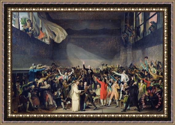 Jacques Louis David The Tennis Court Oath Framed Painting