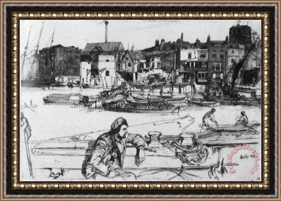 James Abbott McNeill Whistler Black Lion Wharf Framed Painting