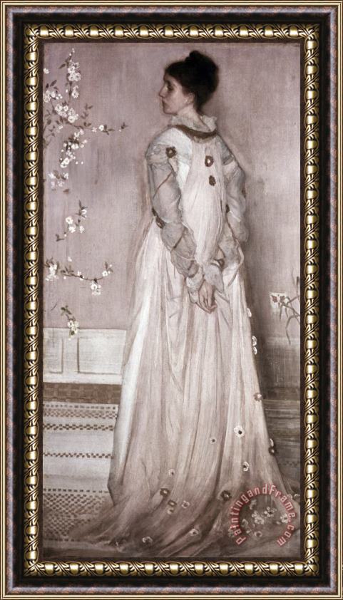 James Abbott McNeill Whistler Symphony in Flesh Color And Pink: Portrait of Mrs. Frances Leyland Framed Painting