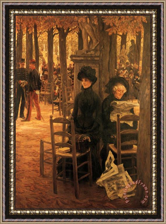 James Jacques Joseph Tissot Letter 'l' with Hats Framed Painting