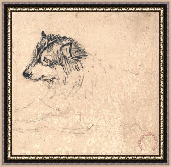 James Ward Arctic Dog, Facing Left Framed Print