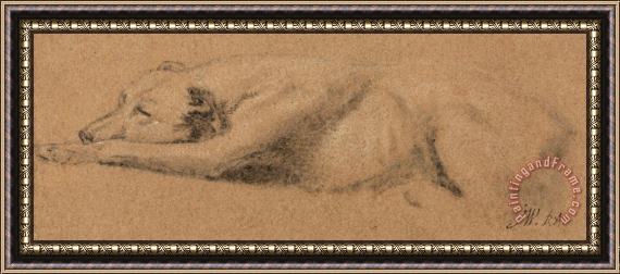 James Ward Study of a Sleeping Dog Framed Painting
