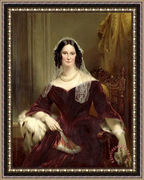 Jan Adam Kruseman Portrait of Dieuwke Fontein, Second Wife of Adriaan Van Der Hoop Framed Print
