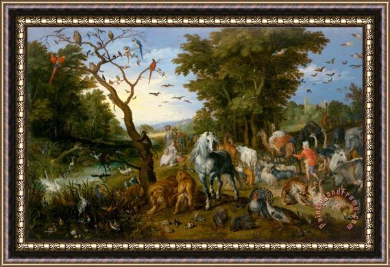 Jan Breughel The Entry of The Animals Into Noah's Ark Framed Painting