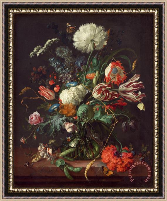 Jan Davidsz de Heem Vase of Flowers Framed Painting