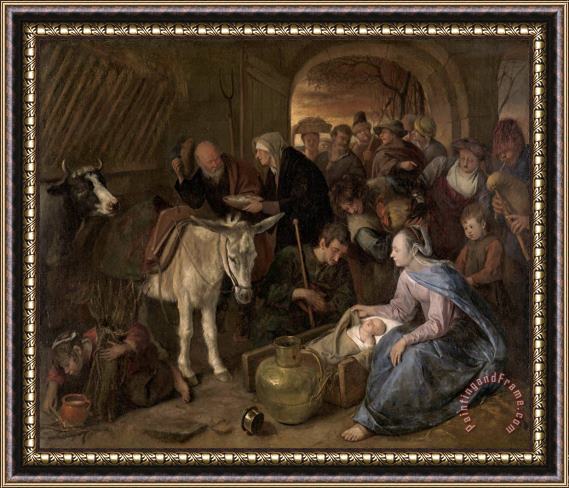 Jan Havicksz Steen The Adoration of The Shepherds Framed Painting