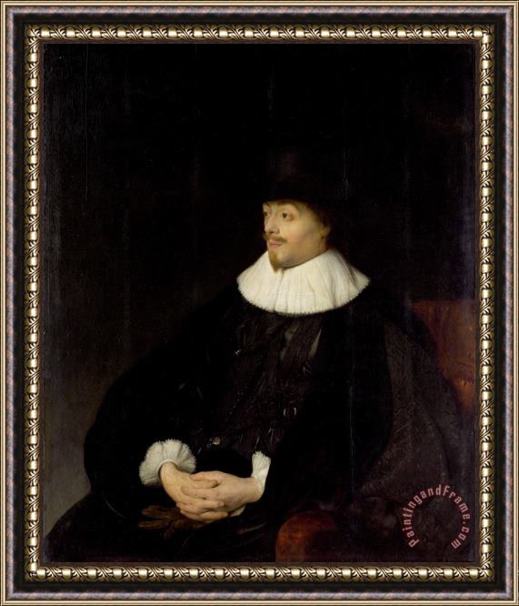 Jan Lievens Portrait of Constantijn Huygens Framed Painting