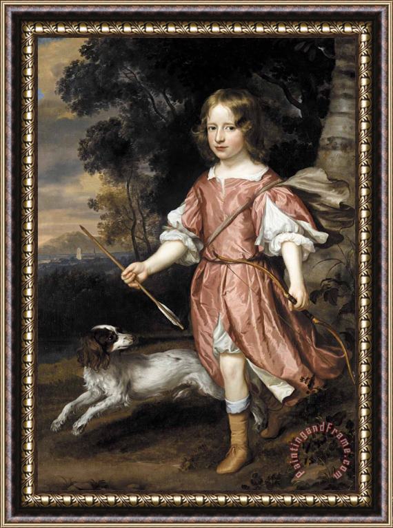 Jan Mytens Portrait of The Son of a Nobleman As Cupid Framed Painting