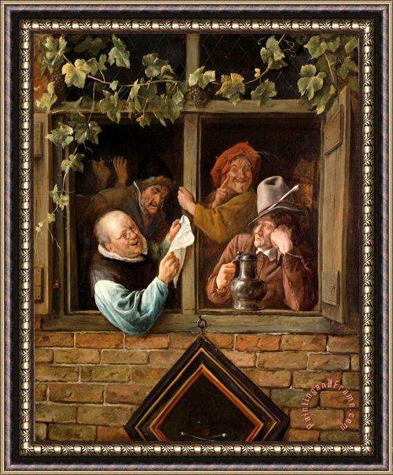 Jan Steen Rhetoricians at a Window Framed Painting