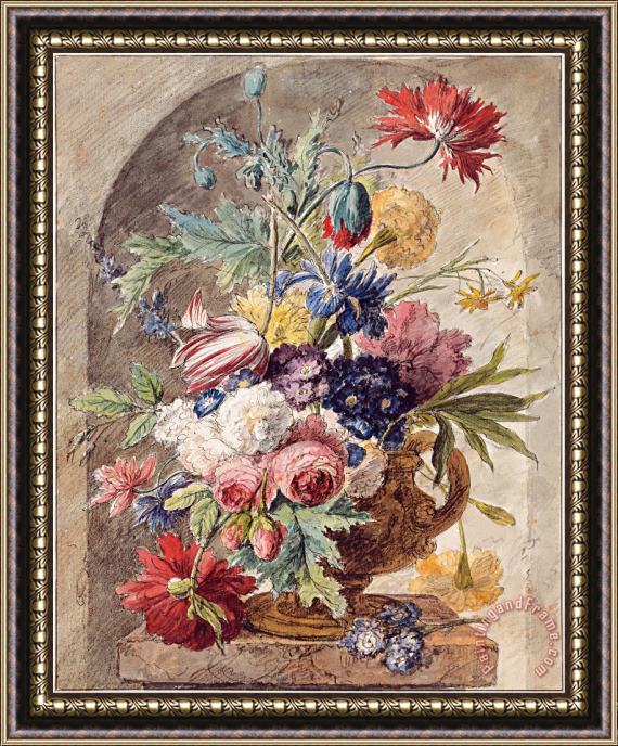 Jan van Huysum  Flower Still Life, C. 1734 Framed Print