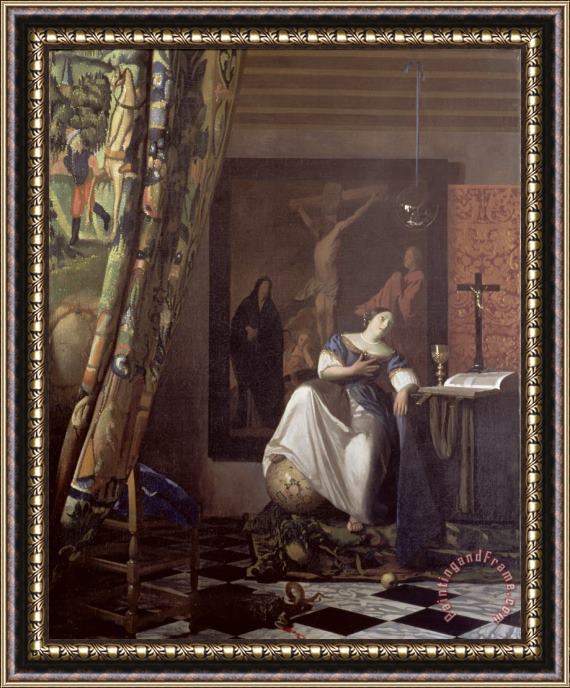 Jan Vermeer Allegory of the Faith Framed Painting