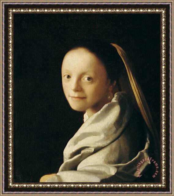 Jan Vermeer Portrait of a Young Woman Framed Print