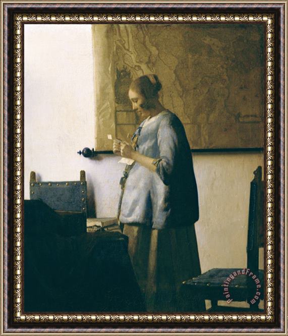 Jan Vermeer Woman Reading a Letter Framed Print