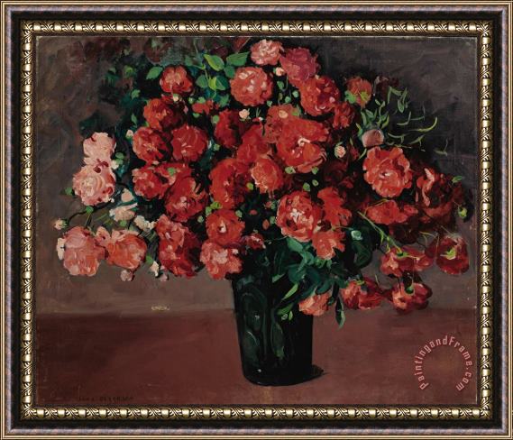 Jane Peterson Bouquet of Red Flowers Framed Print