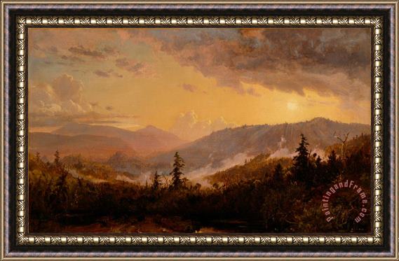 Jasper Francis Cropsey Sunset after a Storm in the Catskill Mountains Framed Painting