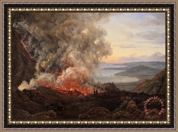 J.C. Dahl Eruption of The Volcano Vesuvius Framed Print