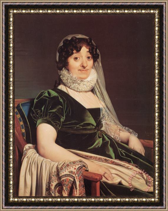 Jean Auguste Dominique Ingres Comtes De Tournon, Nee Genevieve De Seytres Caumont Framed Painting