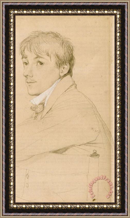 Jean Auguste Dominique Ingres Jeanlouis Provost, Seated And Resting His Left Arm on The Back of a Chair Framed Print