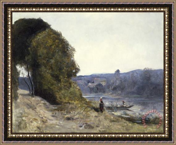 Jean Baptiste Camille Corot The Departure of The Boatman Framed Print