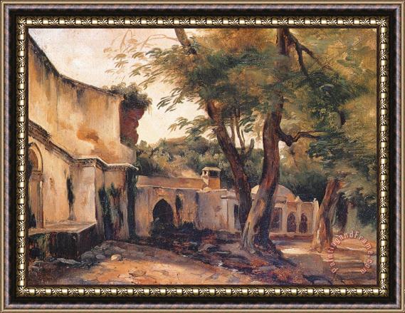 Jean Charles Langlois Fountain Near Algiers Framed Painting