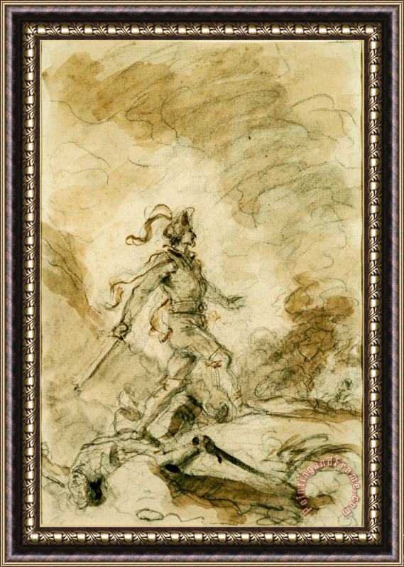 Jean Honore Fragonard Odorico Kills Corebo And Sets Out in Pursuit of Isabella Framed Print