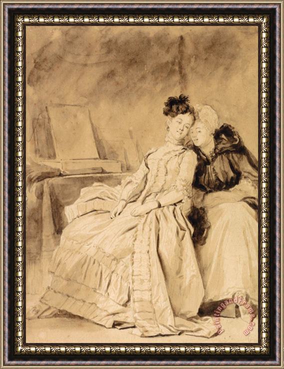Jean Honore Fragonard The Intimate Conversation Framed Painting