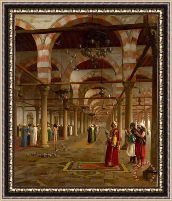 Jean Leon Gerome Public Prayer in The Mosque of Amr, Cairo Framed Painting