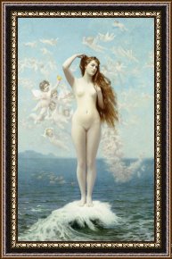 Pinocchio Wishes Upon a Star Framed Paintings - Venus Rising The Star by Jean Leon Gerome