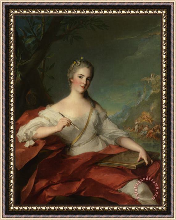 Jean Marc Nattier Portrait of Marie Genevieve Boudrey Represented As a Muse Framed Print