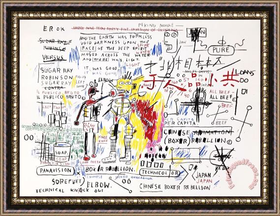 Jean-michel Basquiat Boxer Rebellion Framed Print