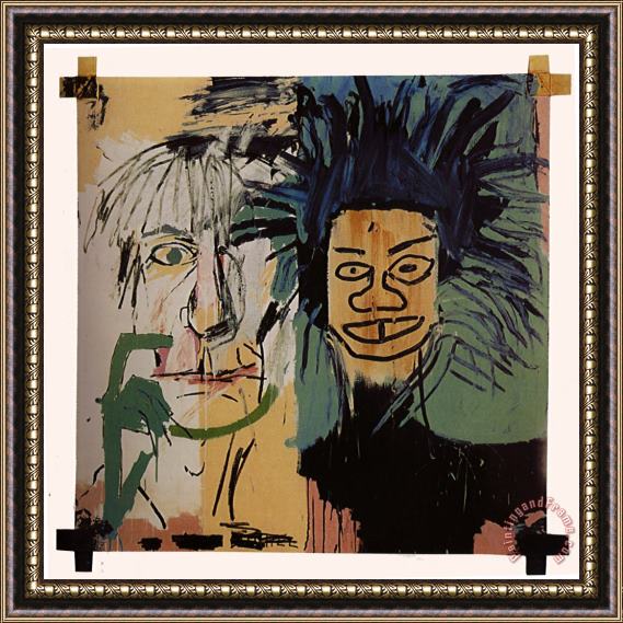 Jean-michel Basquiat Dos Cabezas Framed Painting