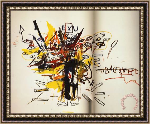 Jean-michel Basquiat Exu Framed Print